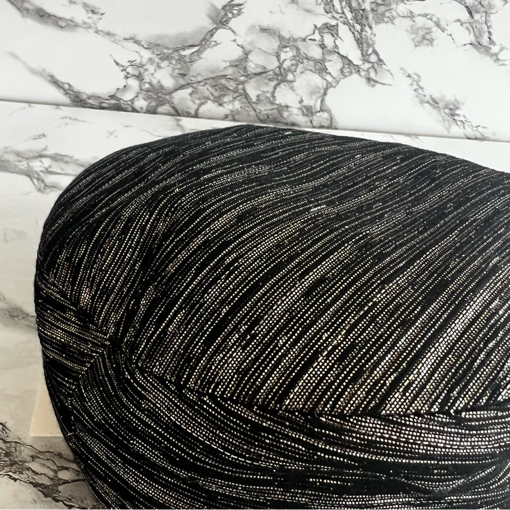 Isabel Marant Cap Metallic Black Silver Newsboy Streetwear Chic Sparkle NWT OS - Picture 9 of 13